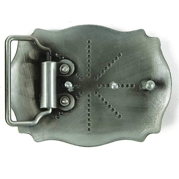 Men's Black/Gold American Cowboy Rodeo Small Eagle Flag Western Belt Buckle - Picture 3 of 4